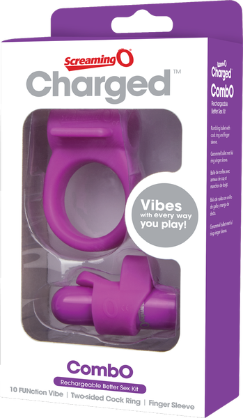 Charged Combo Kit 1 – Body-Safe Silicone Cock Ring and Fingertip Sleeve Kit > Sex Toys > Couples Toys