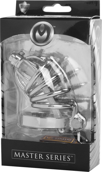 Stainless Steel Chastity Cage With Removable Silicone Urethral Plug – Penis Plug > Bondage Gear > Male Chastity