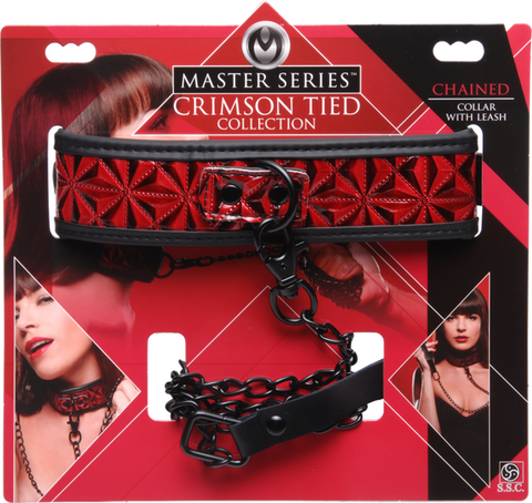 Crimson Tied Collar With Leash – Adjustable Collar and Leash Set > Bondage Gear > Collars & Leashes