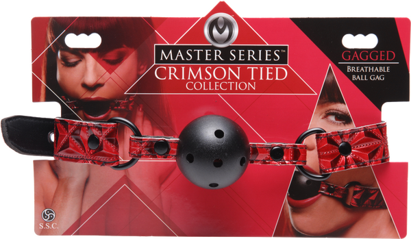 Crimson Tied Breathable Ball Gag – Perforated Comfortable Breathable Ball Gag > Bondage Gear > Gags and Bits
