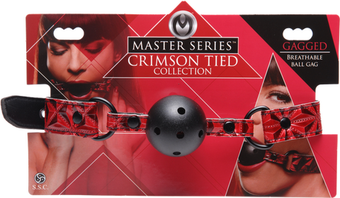 Crimson Tied Breathable Ball Gag – Perforated Comfortable Breathable Ball Gag > Bondage Gear > Gags and Bits