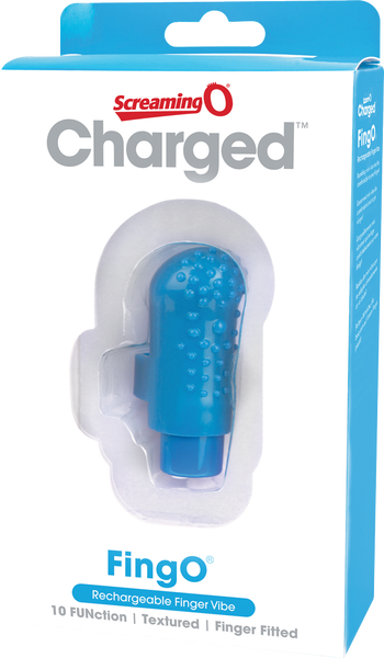 Charged Fing O Rechargeable Mini Finger Vibrator with Vooom Technology Silicone and ABS > Vibrators > Finger Vibrators