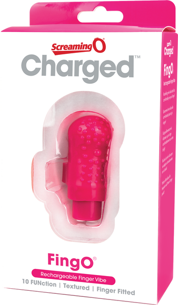 Charged Fing O Rechargeable Mini Finger Vibrator with Vooom Technology Silicone and ABS > Vibrators > Finger Vibrators