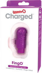 Charged Fing O Rechargeable Mini Finger Vibrator with Vooom Technology Silicone and ABS > Vibrators > Finger Vibrators