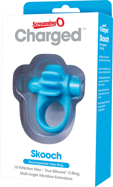 Skooch Charged Rechargeable Vibrating Cock Ring with Textured Silicone Stimulation > Sex Toys > Couples Toys