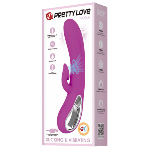 Nicola Rechargeable – Silicone 24 Function Clit Suction Rabbit Vibrator > Vibrators > Ladies > Rabbit