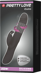 Pretty Love Rechargeable Colin Luxury Rechargeable Silicone Vibrator With Inflatable Head > Vibrators > Ladies > Rabbit Multi