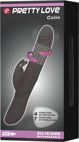 Pretty Love Rechargeable Colin Luxury Rechargeable Silicone Vibrator With Inflatable Head > Vibrators > Ladies > Rabbit Multi