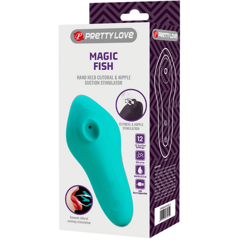 Pretty Love Magic Fish – Rechargeable Silicone 12 Function Clitoral Suction Stimulator > Sex Toys For Ladies > Clitoral Vibrators and Stimulators