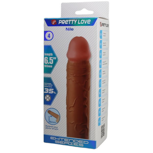 Nile 6.5 Inch Realistic Penis Sleeve – Lifelike Material Extending Sleeve > Sex Toys For Men > Penis Sleeves