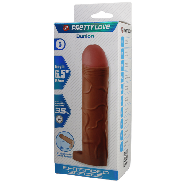 Bunion 6.5 Inch Cock Sleeve – Stretchy TPR Penis Sheath with Ball Ring > Sex Toys For Men > Penis Sleeves