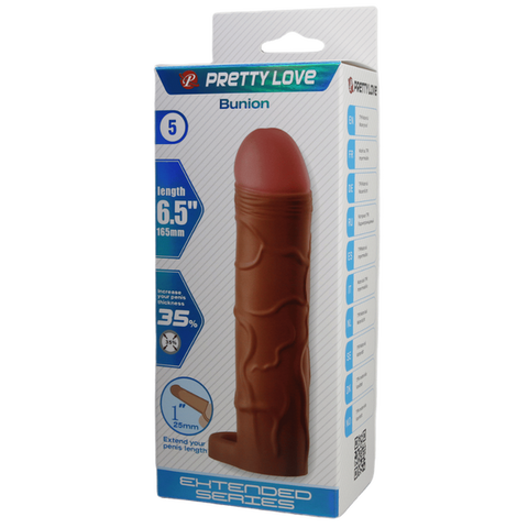 Bunion 6.5 Inch Cock Sleeve – Stretchy TPR Penis Sheath with Ball Ring > Sex Toys For Men > Penis Sleeves