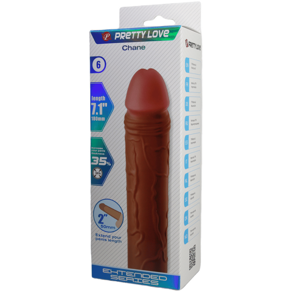 Chane 7.1 Inch Penis Extender Sleeve – Ultra Realistic Textured Sleeve > Sex Toys For Men > Penis Sleeves