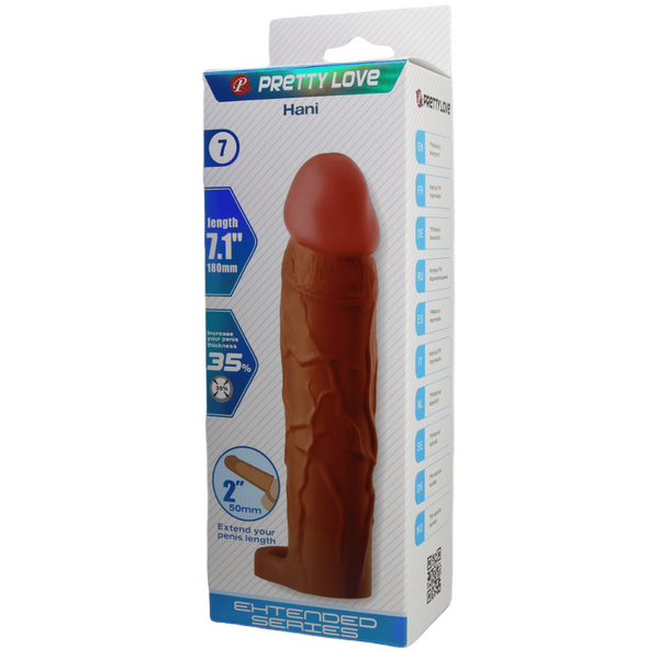 Hani 7.1 Inch Stretchy Shaft Cock Sleeve With Ball Ring Penis Sheath > Sex Toys For Men > Penis Sleeves