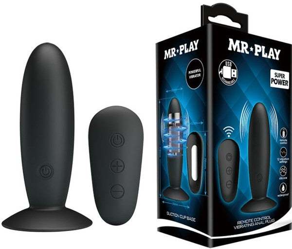 Pretty Love Mr. Play (Black) – Remote-Controlled Silicone Vibrating Anal Plug > Anal Range > Vibrating Butt Plugs