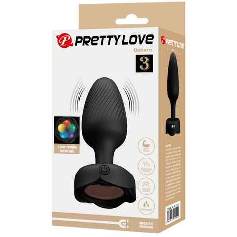Varian Light-Up Rechargeable Butt Plug – LED Flashing Silicone Butt Plug > Anal Range > Vibrating Butt Plugs
