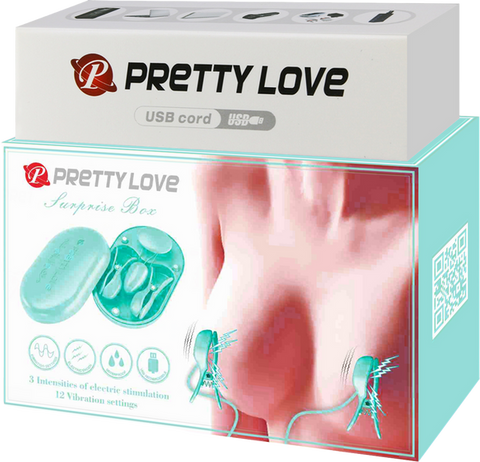 Surprise Box Nipple Clamps – Waterproof USB Rechargeable Stimulator with 12 Vibration Settings > Sex Toys > Nipple Clips