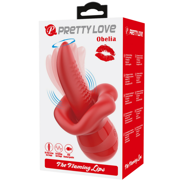 Pretty Love Obelia Flaming Lips – Waterproof Dual Stimulator With 10 Vibration Modes > Sex Toys For Ladies > Clitoral Vibrators and Stimulators
