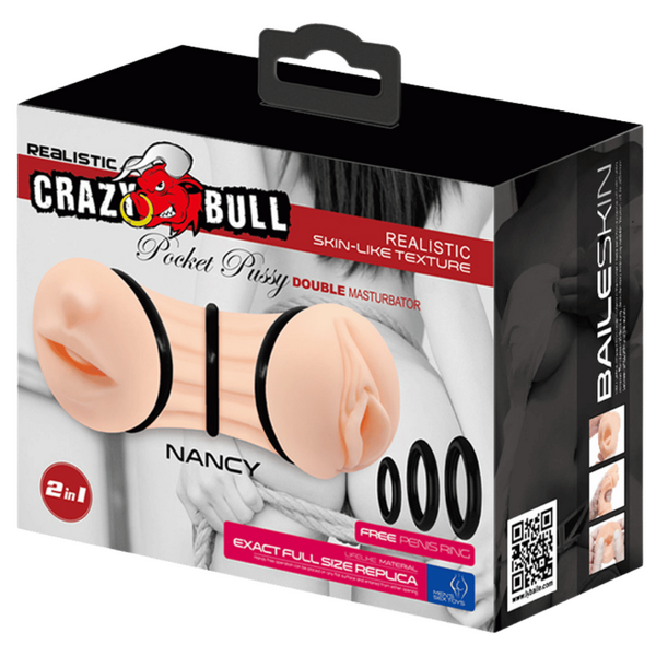 Nancy Pocket Pussy – Double Ended Ribbed Masturbator Sleeve > Sex Toys For Men > Masturbators > Manual