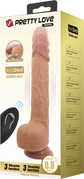 Thrusting Tommy Dong – Remote-Controlled 8.9" Thrusting Vibrator with Suction Cup > Vibrators > Realistic Vibrators