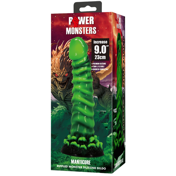 Manticore 9 Inch Textured Silicone Dildo – Body-Safe with Strong Suction Cup > Dildos > Fantasy