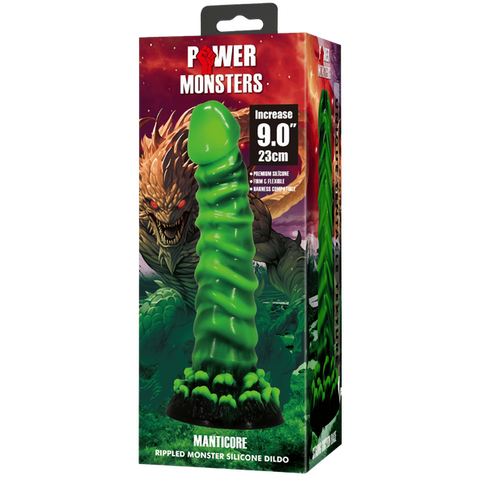 Manticore 9 Inch Textured Silicone Dildo – Body-Safe with Strong Suction Cup > Dildos > Fantasy