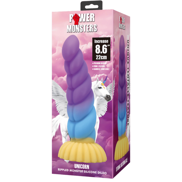 Unicorn Rippled Monster 8.6 Inch Silicone Dildo > Dildos > Fantasy