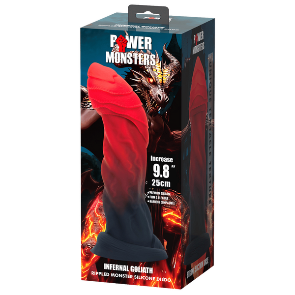Infernal Goliath 9.8 Rippled Scaled Silicone Dildo > Dildos > Realistic Dildos