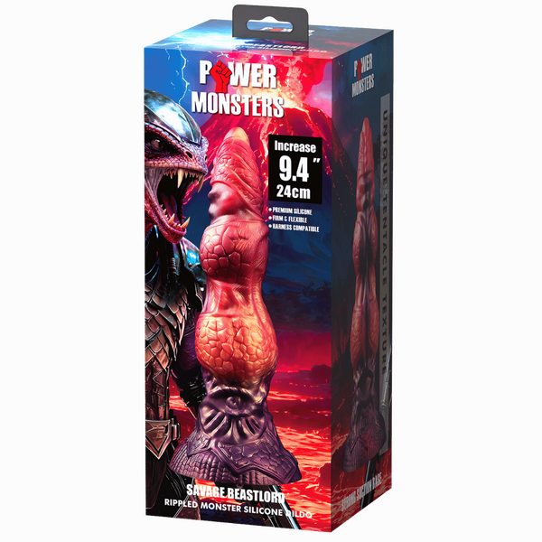 Savage Beastlord – Silicone Rippled Design 9.4 Inch Dildo > Dildos > Realistic Dildos