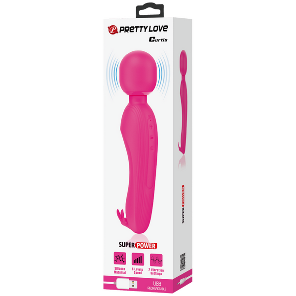 Pretty Love Curtis Wand – Rechargeable Silicone Wand Vibrator with Rabbit Ears > Sex Toys > Massage Wands