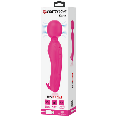 Pretty Love Curtis Wand – Rechargeable Silicone Wand Vibrator with Rabbit Ears > Sex Toys > Massage Wands