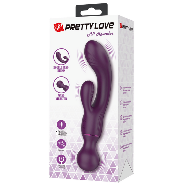 Rechargeable All Rounder – Waterproof Silicone Rabbit Vibrator with Ribbed Heads > Vibrators > Ladies > Rabbit