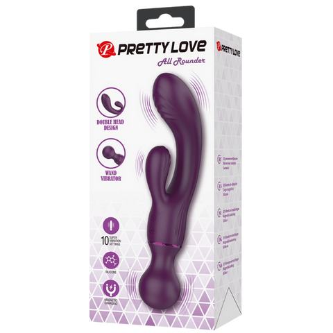 Rechargeable All Rounder – Waterproof Silicone Rabbit Vibrator with Ribbed Heads > Vibrators > Ladies > Rabbit