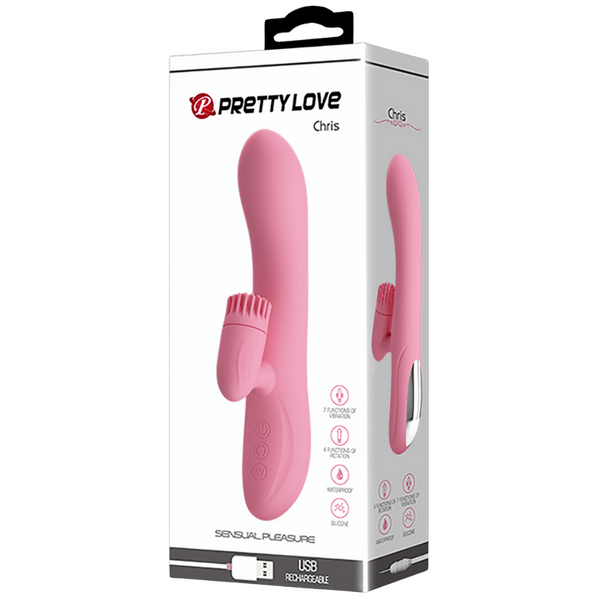 Chris Rechargeable Rotating Tongue Rabbit Vibrator > Vibrators > Ladies > Rabbit Multi