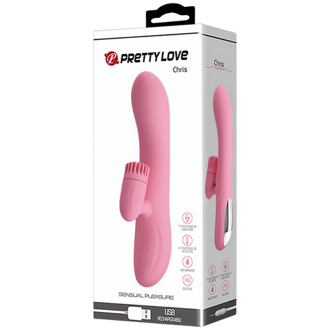 Chris Rechargeable Rotating Tongue Rabbit Vibrator > Vibrators > Ladies > Rabbit Multi