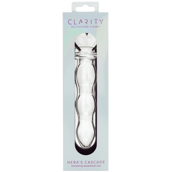 Hera's Cascade Handblown Borosilicate Glass Dildo – Sculptural Handle 5.9 Inch Insertable Length > Glass > Dildos