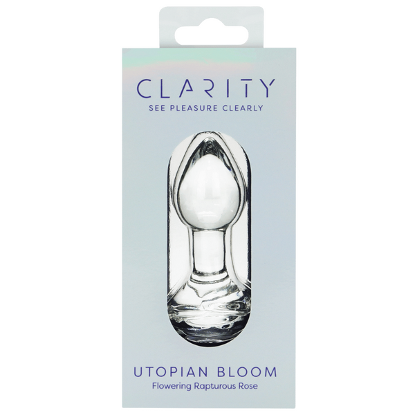 Clarity Utopian Bloom – 4.3 Inch Handcrafted Glass Butt Plug > Glass > Dildos