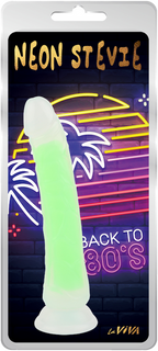 Neon Stevie 8.4 Inch – Glow-in-the-Dark Silicone Vibrator > Dildos > Realistic Dildos