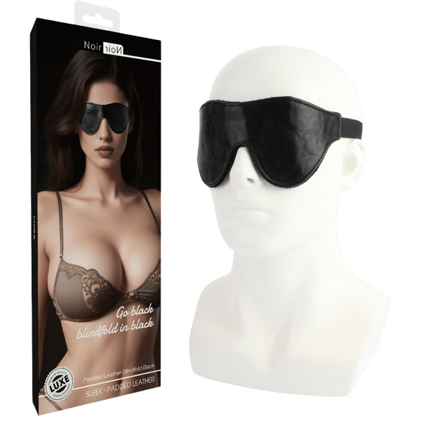 Go Black Leather Rope Blindfold - Stretchable Length 22 Cm > Bondage Gear > Blindfolds