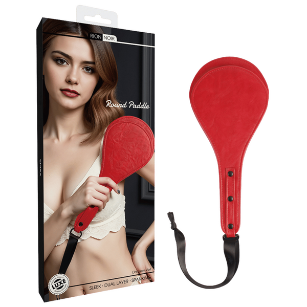 Round Paddle - Pu Faux Leather Flexible Wrist Loop Paddle Secondary image