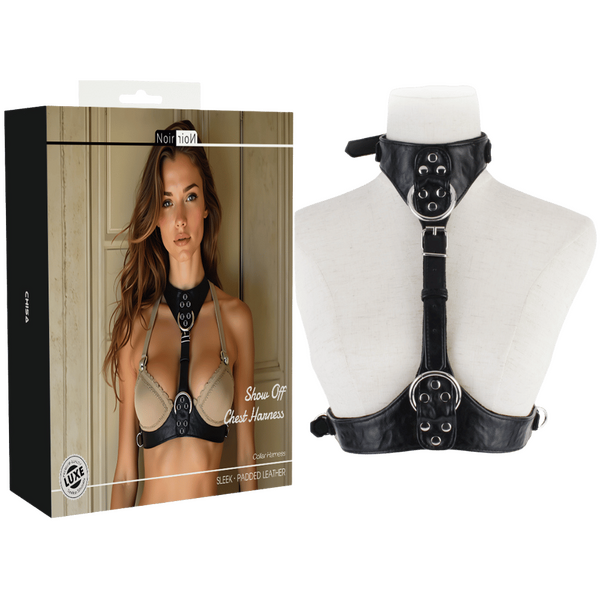 Show Off Front Open Adjustable Lace Chest Harness With Strap Secondary image