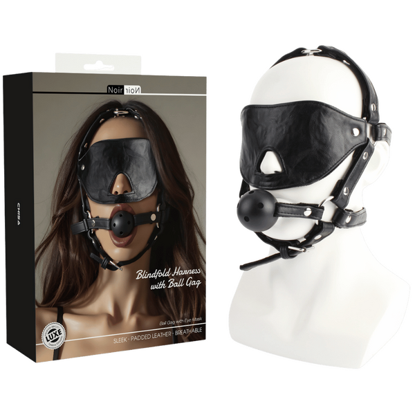 Blindfold Harness With Ball Gag Adult Sensory Accessory > Bondage Gear > Bondage Kits
