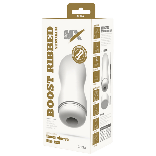 Boost Ribbed Stroker – Super-Soft 16cm Stroker > Sex Toys For Men > Masturbators Cup