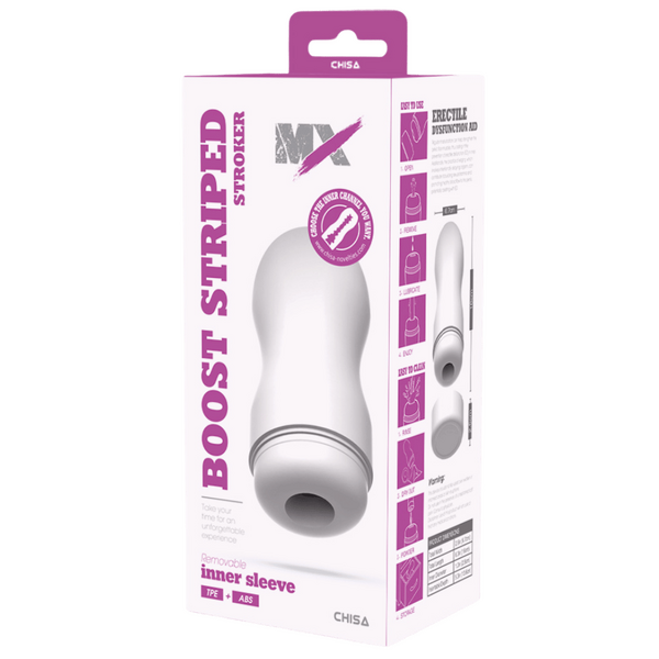 Boost Striped Stroker – Super-Soft 16cm Masturbator Sleeve > Sex Toys For Men > Masturbators Cup