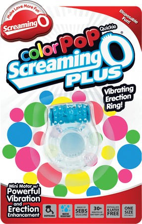 Screaming O Colour Pop Quickie Plus – Stretchy Vibrating Erection Ring with Clitoral Stimulator > Cock Ring > Vibrating