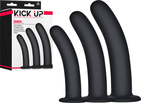 Kick Up Silicone Vaginal Training Kit – Three Sizes Suction Cup Base Training Kit > Sex Toys > Dilators