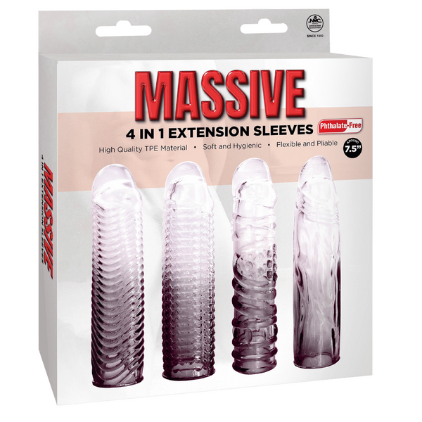 4 in 1 Extension Sleeve (Smoke) – Soft Flexible 7.5 Inch Sleeve > Sex Toys For Men > Penis Sleeves