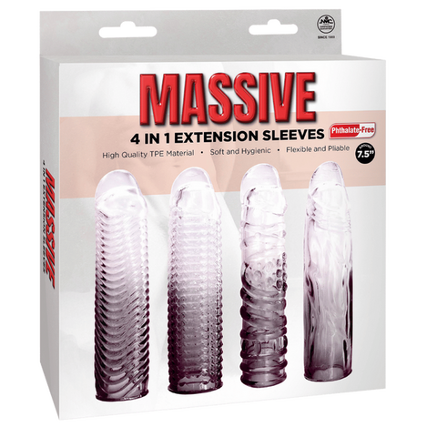 4 in 1 Extension Sleeve (Smoke) – Soft Flexible 7.5 Inch Sleeve > Sex Toys For Men > Penis Sleeves