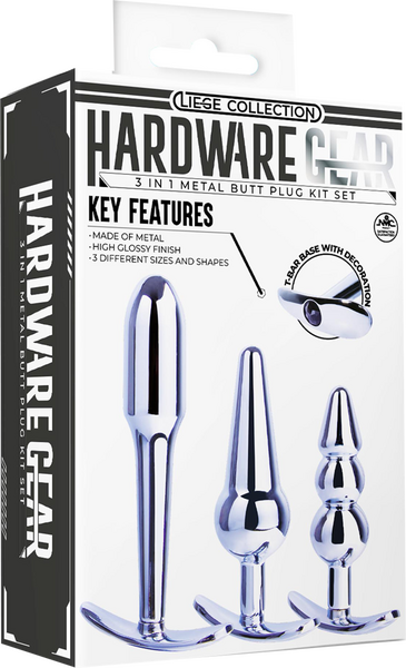 3 in 1 Metal Butt Plug Kit – High Gloss Finish Metal Butt Plugs > Anal Range > Butt Plug Kits