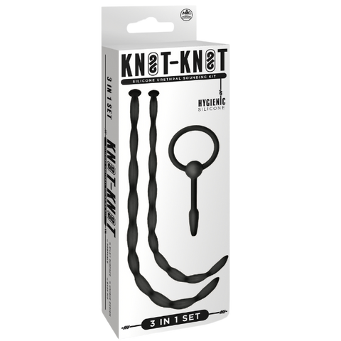 Silicone Urethal Sounding Kit - Twist (Black) > Sex Toys For Men > Sounding Rods